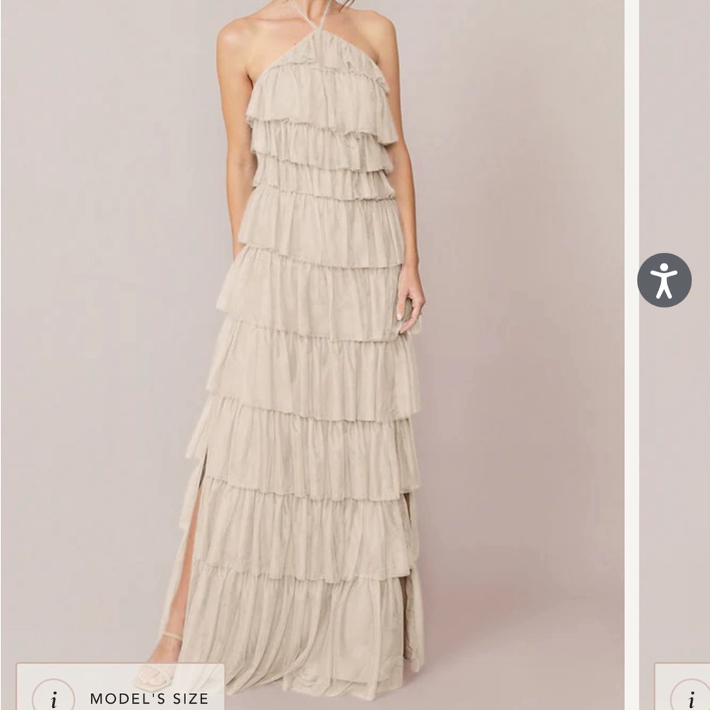 Revelry CARRIE champagne bridesmaid dress